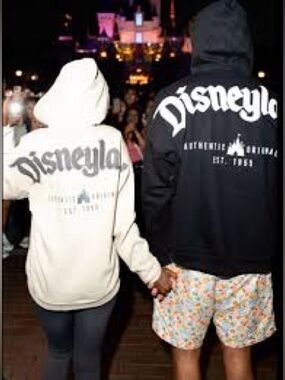 Disney Parks Disneyland Black Zip Up Hoodie sz XL
(Abr A-2)
